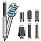 6 in 1 Hairstyler Air Styler mit Warmluftbürste Haarföhn, 30 mm Lockenstab mit Luft, Geben Sie dem Haar Volumen, Glätten, Locken und Föhnen Sie Trockenes Haar (Kann nicht gedreht werden)