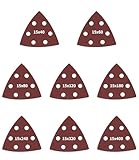 Bixury Deltaschleifer Schleifpapier Dreieckschleifer,120 Stück Klett 6 Löche Schleifpapier 93 x 93 x 93mm Gemischt je 15 Blatt 40 60 80 120 180 240 320 400 für Schleifen Polieren Schleifmaus