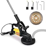 3800W Betonschleifer inkl. Lange Handgriff, Betonfräse mit Schutzhaube, Ø180mm Diamantschleiftopf, 6 stufen Drehzahlregelung, 6000 UPM, Staubdicht Winkelschleifer Sanierungsfräse Mauerfräse Putzfräse