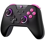 EasySMX X05 Controller PC mit 7 Farbe RGB Licht, Controller wireless mit Hall Joysticks & Hall Triggers, Bluetooth Controller für PC/Switch/Steam/Handy-Schwarz
