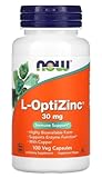 Now Foods - L-OptiZinc 30mg | Hochdosiertes Zink zur Unterstützung des Immunsystems und der Hautgesundheit - 100 vegane Kapseln