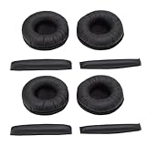 Fockety Ersatzohrpolster Kissen, 4pcs Weicher Speicherschaum -Ohrhörer für sennheisers PX200 PX200II PX100 PX100II PX80 PX90 PC130 PC131 -Kopfhörer mit Haltbarem Imitationsleder (Black)