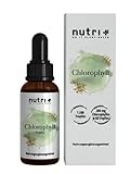 Nutri + Chlorophyll Tropfen hochdosiert 1500 Drops MHD - Liquid Chlorophyll aus reinem Alfalfa mit Quellwasser - 50 ml Glasflasche ohne Zusatzstoffe mit 200 mg Chlorophyllin