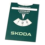 Skoda 6U0050811 Parkscheibe Parkuhr Ladezeit Parkzeit, blau/grün