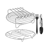 Edelstahl Luftfritteuse Korb Barbecue Grill Dörrgestelle Für Grill Pommes Hähnchen Ofen Presskocher Luftfritteuse Quadratischer Grill Halterkorb Mehrere Kochoptionen Küchengerät