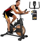 MettleMatic Heimtrainer Fahrrad Ergometer mit Bluetooth: Hometrainer Fahhrad mit Magnetischem Widerstand - Indoor Fitnessbikes mit LCD Display - 160 KG Belastbar (Black)