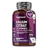 Kalium Tabletten - 1460mg pro Portion - 180 Stück & Vegan - Muskelaufbau & Nervensystems (EFSA) - 3 Monate Vorrat - Alternative zu Kaliumchlorid - WeightWorld