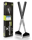 Villkin Rückenkratzer (2Stück) - Kratzhand gegen Juckreiz - Massagegerät stabil und ausziehbar - Premium Massage Rückenkrauler - Teleskop Kratzhand