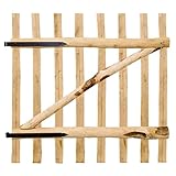 Zauntor für Staketenzaun, Gartenzaun Pforte Holztor Gartentür Gartenpforte Haselnussholz Hoftor, 100x100 cm