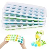 4 Pack Silikon Eiswürfelform mit Deckel, Silikon Eiswürfelschale Auslaufsichere Silikons-Eiswürfelform, Tapelbar BPA Frei, EiswüRfelbehäLter für Cocktails, Smoothies