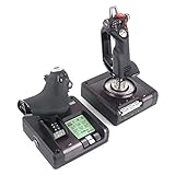 Logitech G Saitek X52 Pro Flight Control System, Schubregler und Stick-Simulationscontroller für Weltraum-Simulationen, LCD-Display, Doppelfederung, Beleuchtete Tasten, 2x USB-Anschluss, PC - Schwarz