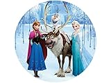 Tortenaufleger Frozen Anna, Elsa, Olaf und Sven, rund 20cm Fondantpapier PREMIUM