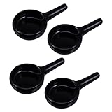 TOYZFRIENDY 4 Stück Teiliges Keramik Teelicht wachswärmer mit Griff Kleiner Kerzenlöffel und Kerzenteller Glatte Oberfläche Leicht zu Reinigen als Geschenk für Weihnachtsdekoration