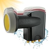 SCHWAIGER 401 Quattro LNB Low Noise Blockconverter Sun Protect digital hitzebeständig LNB-Kappe Satellitenschüssel-Zubehör für Multischalter Wetterschutz vergoldete Kontakte anthrazit