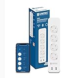UNITEC 30798 WIFI Steckdosenleiste 4x2 | WLAN Smart Steckdosen mit Zeitschaltuhr | Energiekosten-Messung | Sprachsteuerung und APP | Mit 2 USB Ausgängen