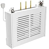 Ablagegestelle Schwebendes Regal, WLAN-Router-Aufbewahrungsboxen, Wandbehang, Steckerbrett-Aufbewahrungsregal, Holzkiste, Kabel-Stromkabelhalterung (Color : Weiß, Size : 47x11x36cm)
