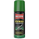 BALLISTOL 22150 GUNEX Waffenöl 50ml Spray – Temperaturbeständiges Waffen-Pflege-Öl – Reinigung, Wartung, Rostschutz