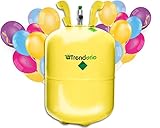 Trendario Ballongas, Helium für bis zu 50 Luftballons, Einwegflasche mit Heliumgas, Gasflasche mit Füllventil für Heliumballons