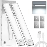 Unterbauleuchte Küche LED Schrankbeleuchtung Bewegungsmelder - Lampe Akku Beleuchtung Licht Batterie Schrank Leuchte Slim Bright Schranklicht Lichtleiste Kabellos Leiste Küchen Aufladbar USB Light