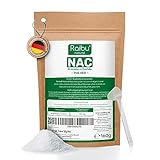 Raibu NAC Pulver 160g pro Beutel I 6 Monatsvorrat - NAC Acetyl-L-Cystein in hoher Bioverfügbarkeit I N-Acetyl-Cystein Pulver, rein und ohne Zusätze in Deutschland produziert