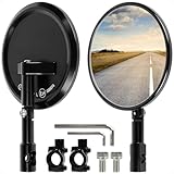 Evermotor Lenkerendenspiegel, E-geprüft, 360°Drehbar Motorrad Spiegel, CNC-gefrästem Aluminium, 7/8' 22mm Runde MotorradSpiegel kompatibal mit Scooter, Roller, ATV, Moped (2 Stück)