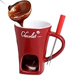 Set aus Schokoladenfondue-Tassen, Schokoladen-Fonduetasse aus Keramik - Butterwärmer aus Keramik 130 ml | Kreativer Fonduetasse für Käse und Butter, Tassenset