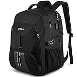 Extra Groß Rucksack Herren 50L Wasserdicht Arbeit Laptop Rucksack für 17 zoll mit USB Ladeanschluss Business Reisen Notebook Schulrucksack für Männer Frauen Jungen Teenager Schwarz