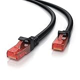 5m - CAT.6 Ethernet Gigabit Lan Netzwerkkabel RJ45-10 100 1000Mbit s - Patchkabel - UTP - kompatibel zu CAT.5 CAT.5e CAT.7 - Switch Router Modem Patchpannel Access Point Patchfelder - schwarz