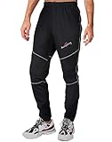 4ucycling Fahrradhose Radhose Lang Herren Thermo Laufhose Winter MTB Fleece Winddicht Atmungsaktiv Wasserabweisend Hose Reflektierend Bergsteigen, Jogging, Radfahrren,ski,Snow