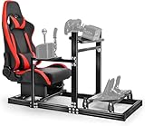 Dardoo F1 Racing Simulator Cockpit, 6030 Aluminium Profil Ständer mit Gaming Sitz, Kompatibel mit Logitech/Trustmaster/Fanatec GPRO CSLDD T818, Lenkrad, Handbremse und Pedale nicht inbegriffen