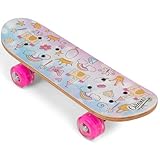 Ozbozz: 43,2 cm Skateboard – Prinzessin – robuste blinkende Räder, Rutschfester Griff, leichtgängige Kugellager, Holzdeck, Outdoor-Spielzeug zum Aufsitzen, Kinder ab 3 Jahren