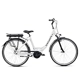 TRETWERK 28 Zoll E-Bike - Damen Fahrrad Citybike - Stella - Pedelec 7 Gang Nabenschaltung - Trekking Elektrofahrrad Mittelmotor - weiß 49 cm