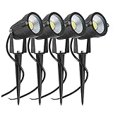 Hermosiey 4 Packungen Gartenstrahler Draussen Landschaft LED Lampe Pathway Wasserdicht