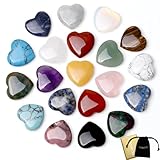 XIANNVXI 20 Stück Glücksbringer Herz Deko Kristalle Edelsteine Set Valentinstag Herz Liebe Herz Stein Glückssteine Bunte Herzen Steine Set für Chakra Reiki Balancing Mini Geschenke