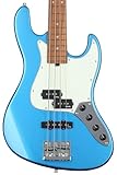 MetroExpress 21-Fret Hybrid P/J Bass, Morado Fingerboard, 4-String - Solid Ocean Blue Metallic High Polish