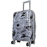 Trendyshop365 Hartschale Handgepäck klein Pescara mit Motiv 55cm 4 Rollen Silber