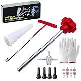ZHAO GE 7 Stück Reifenventil Werkzeug Set, Ventil Installationswerkzeug Set, Vorbauabzieher, Hakenwerkzeug, Hilfswerkzeug und Handschuhe, für Auto, LKW