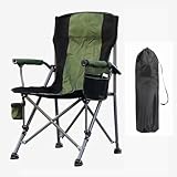 HYPIQQ Strandstuhl Klappbar Leicht Outwell Campingstuhl Faltbar 150 Kg Klappstuhl Gepolstert Mit Angelstuhl Mit Armlehnen Outdoorstuhl,Grün