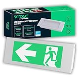 V-TAC Notbeleuchtung LED 3,8W – Einbaubare LEDWand-Deckenmontage für Sicherheit und Notfälle mit 25000 mAh Akku – Einfache Wandmontage – IP20 – Notausgangsbeleuchtung – Fluchtwegleuchte - Licht 6000K
