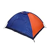 Outdoor-Zelt, Kuppelzelt, Leichtes Zelt, Kabinenzelt, 4-Jahreszeiten-Zelt, Rucksack-Zelt, Schnellaufbau-Zelt Mit Tür Und Fenster Für Camping-Rucksackreisen(Blau und Orange)