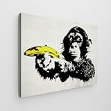 Giallobus - Gemälde - Banksy - - Standardleinwand - 100x70-21 - Gelber Gewehraffe - Bereit zum Aufhängen - Moderne Gemälde