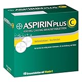 Aspirin Plus C - Erkältungsmittel mit Vitamin C - wirkt schnell gegen erste Erkältungsanzeichen wie Kopf-, Hals- und Gliederschmerzen - 1 x 40 Brausetabletten