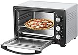 STEInBORG Mini Backofen 25 Liter | Pizza-Ofen | 3in1 Backofen | Minibackofen | Miniofen | Krümelblech | Ober-/Unterhitze | Konvektion | 60 min.Timer | 1.600 Watt (25 Liter Edelstahl)