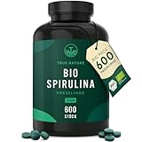 Bio Spirulina Presslinge – 600 Tabletten (500 mg) – 4.000mg hochdosiert – Bio-Algen aus kontrolliert biologischem Anbau – Vegan – TRUE NATURE®