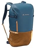 VAUDE Cityrucksack CityGo II 30 Liter Blau, wasserdichter Rucksack Damen & Herren, leichter Daypack für Städtetrips mit Laptop-Fach, Rolltop Rucksack ideal für den urbanen Alltag