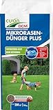 CUXIN DCM Mikrorasen-Dünger Plus - Langzeit Rasendünger - MINIGRAN® TECHNOLOGY - Kein Vertikutieren nötig - organisch-mineralischer NPK-Dünger- 10 KG für 200qm