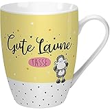Sheepworld Tasse mit Spruch 'Gute Laune' | Kaffeetasse, Porzellan, 30 cl | Sheepworld Lieblingstasse, Geschenk | 59613