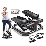 Sunny Health & Fitness 2-in-1 Premium Power Stepper mit Widerstandsbändern, gelenkschonendes Cardio, platzsparend, höhenverstellbar und optionaler SunnyFit App mit erweiterter Bluetooth-Konnektivität.