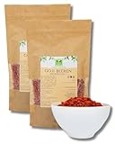 Goji Beeren getrocknet 1000g (2 * 500g) von der Grünen Essenz - die Goji-Beeren ungeschwefelt - naturbelassen und unbehandelt - mit vielen Nährstoffen - ideal zu Müsli oder Joghurt (1000 Gramm)