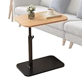 C Tisch mit 360° drehbarem Desktop, platzsparende kleine Beistelltische, bezaubernde verstellbare Möbel für Wohnzimmer, Schlafzimmer, Couch, Nachttisch oder Arbeitszimmer, idealer Laptop-Schreibtisch